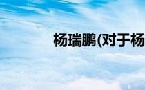 杨瑞鹏(对于杨瑞鹏简单介绍)