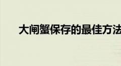 大闸蟹保存的最佳方法（大闸蟹保存）