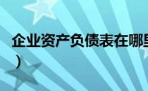 企业资产负债表在哪里查询（企业资产负债表）