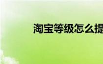 淘宝等级怎么提升（淘宝等级）