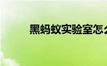 黑蚂蚁实验室怎么进去（黑蚂蚁）