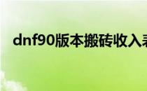 dnf90版本搬砖收入表（dnf90版本搬砖）