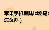 苹果手机登陆id密码忘了怎么办（id密码忘了怎么办）