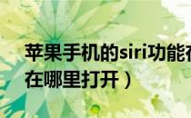 苹果手机的siri功能在哪里打开（苹果的siri在哪里打开）