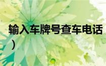 输入车牌号查车电话（输入车牌号查电话号码）