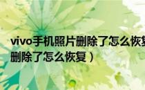 vivo手机照片删除了怎么恢复没有最近删除（vivo手机照片删除了怎么恢复）