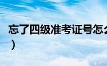 忘了四级准考证号怎么查（忘了四级准考证号）