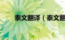 泰文翻译（泰文翻译成中文扫一扫）