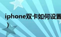 iphone双卡如何设置流量使用（iphone双卡）