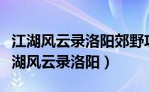 江湖风云录洛阳郊野攻略四兄弟任务奖励（江湖风云录洛阳）