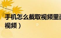手机怎么截取视频里面的图片（手机怎么截取视频）